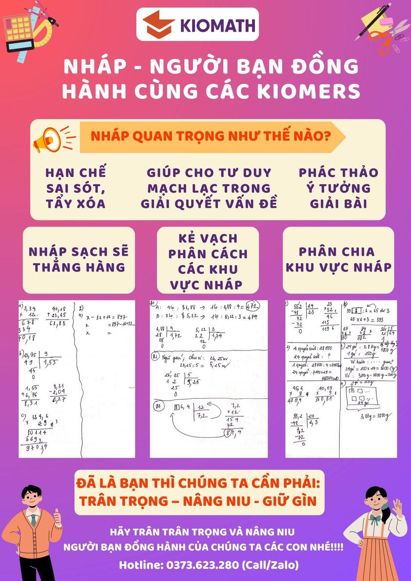 KĨ NĂNG VIẾT NHÁP Ở KIOMATH