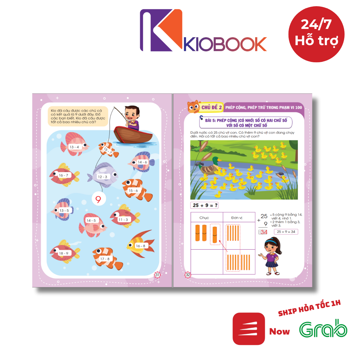(NEW) Combo 2 Sách Toán Lớp 2 - Số & Phép Tính + Bộ Đề Ôn Luyện Theo Tuần | KioBook