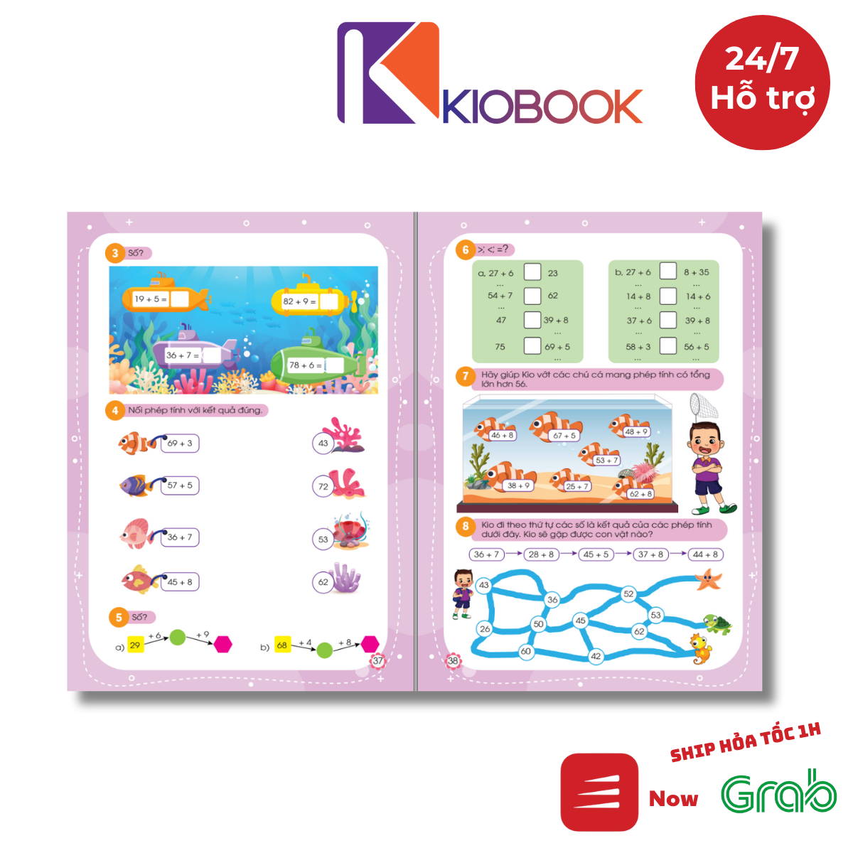 (NEW) Combo 2 Sách Toán Lớp 2 - Số & Phép Tính + Bộ Đề Ôn Luyện Theo Tuần | KioBook