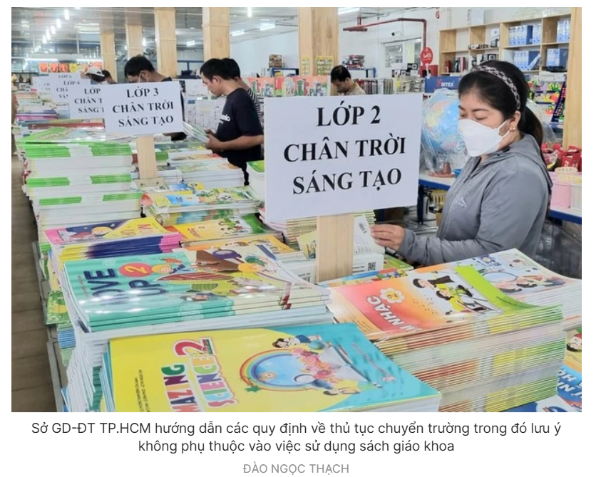 KHÔNG LẤY SÁCH GIÁO KHOA LÀM CĂN CỨ, GÂY KHÓ KHĂN CHO HỌC SINH KHI CHUYỂN TRƯỜNG
