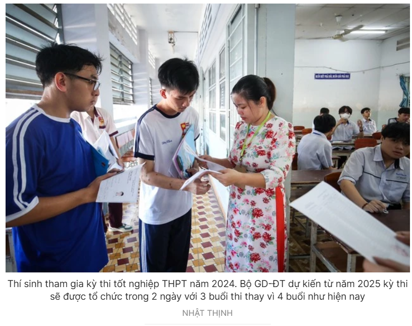 KỲ THI TỐT NGHIỆP THPT TỪ NĂM 2025 SẼ CHỈ CÒN 3 BUỔI THI