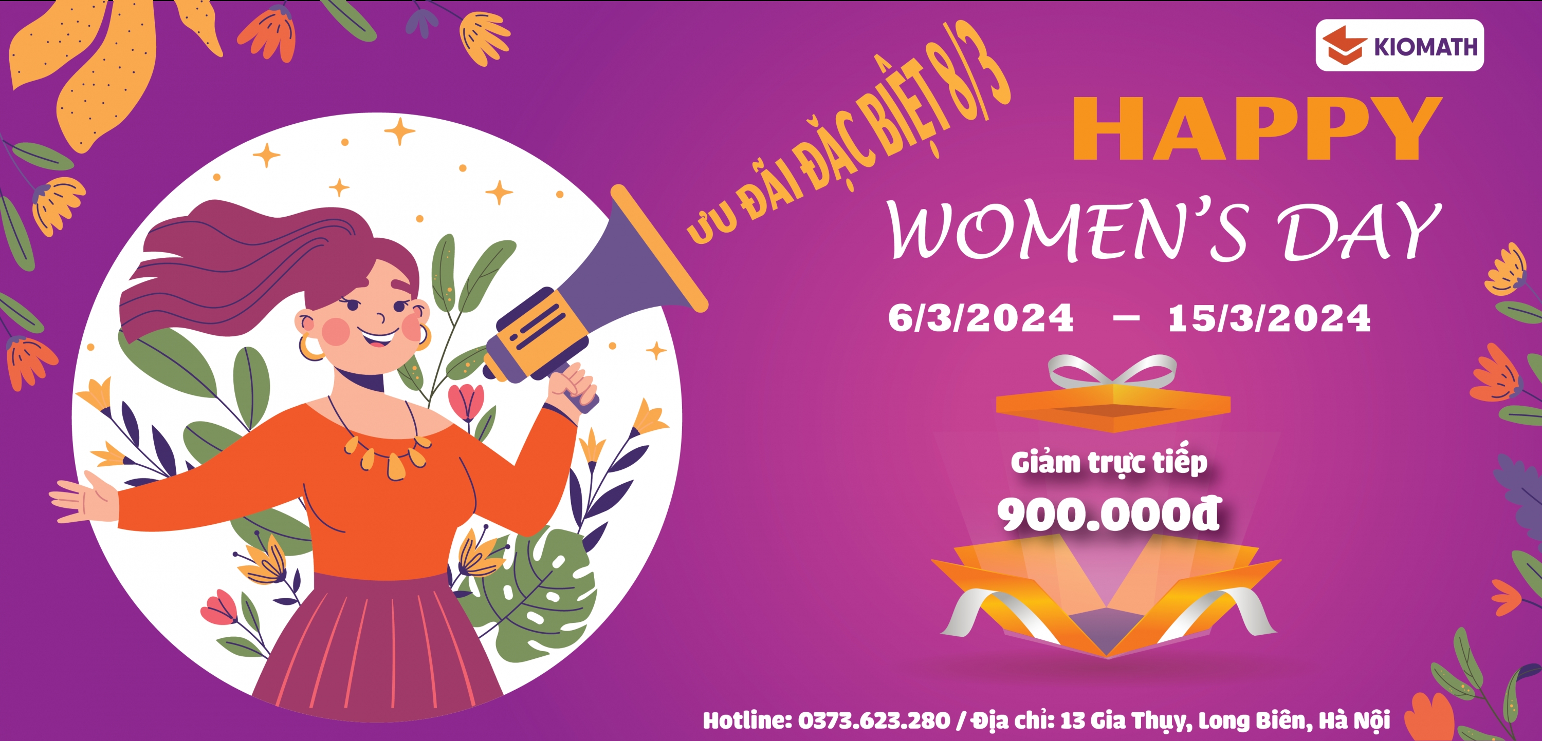 CHƯƠNG TRÌNH ƯU ĐÃI CHÀO MỪNG NGÀY 8/3 TẠI KIOMATH